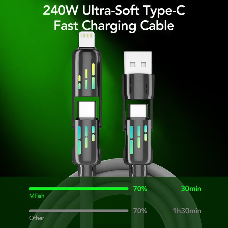 240W 4-in-1 USB C Cable | كابل USB-C 4 في 1 بقدرة 240 واط