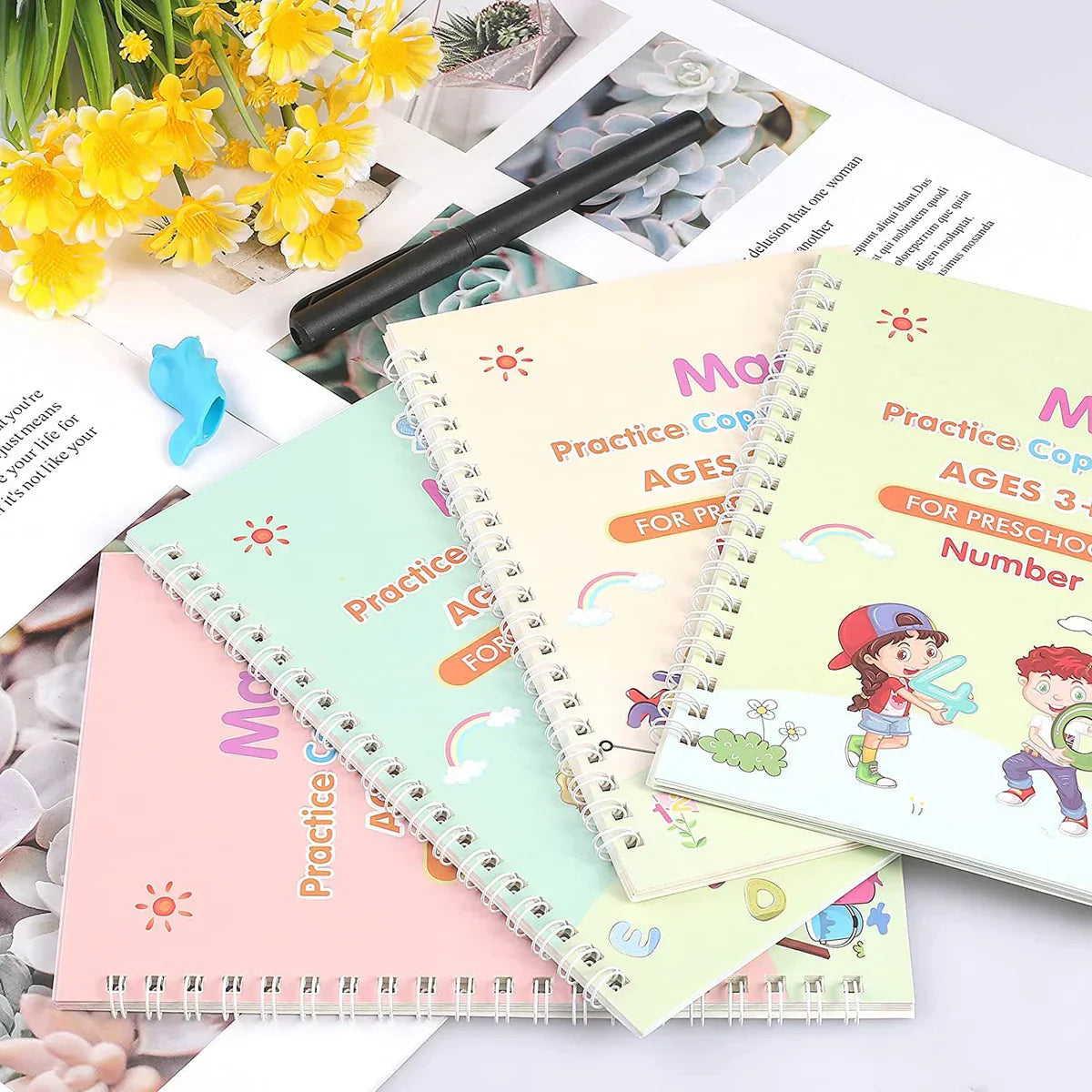 EduGlow™ Magic Practice Copybook Set | مجموعة دفاتر ممارسة السحر