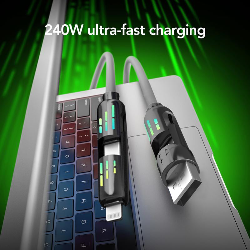240W 4-in-1 USB C Cable | كابل USB-C 4 في 1 بقدرة 240 واط
