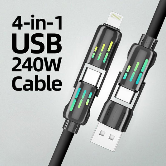 240W 4-in-1 USB C Cable | كابل USB-C 4 في 1 بقدرة 240 واط